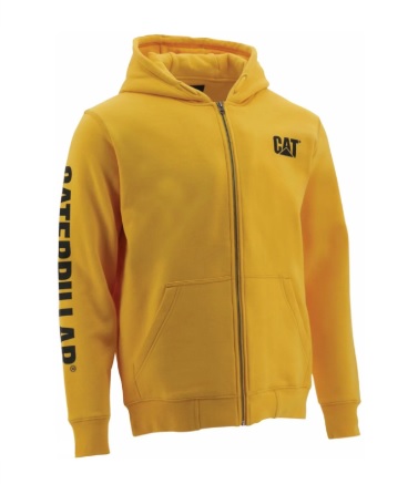 F3046600450 CAT W10840 taglia L FELPA GIALLA uomo con CAPPUCCIO e ZIP intera art.0600450 Cenigomma