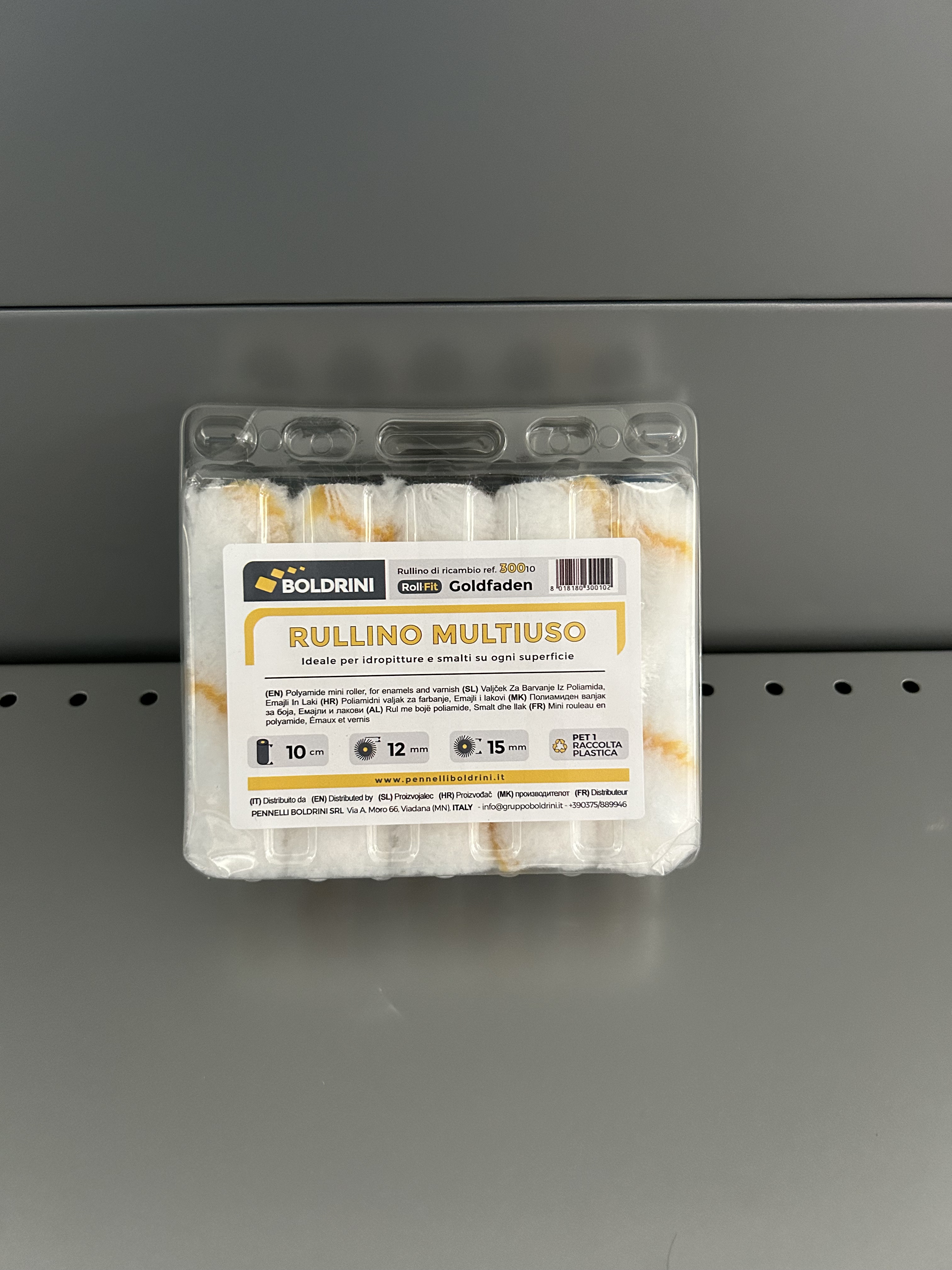 F3602100002 RULLINO/RULLO di ricambio Goldfaden 12mm S.300 cm 10 per pittura Art 30010 Boldrini