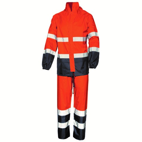 F3801100012 PVS COMPLETO IMPERMEABILE AV GLARE Arancione fluo-Blu Navy Taglia XL Art. 01800 047 Industrial Starter