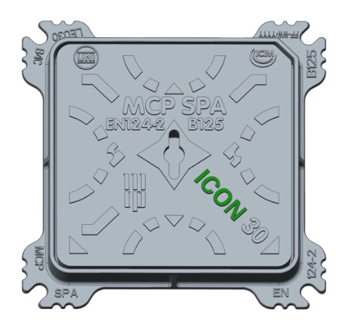 F380510002 MCP Art. LEO30B/IC B125 CHIUSINO GHISA LEONARDO ICON Dim. Est. telaio 300X300mm MCP