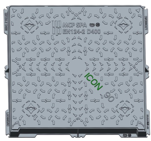 F380510015 MCP Art. LEO90D/IC D400 CHIUSINO GHISA LEONARDO ICON Dim. Est. telaio 900X900mm MCP