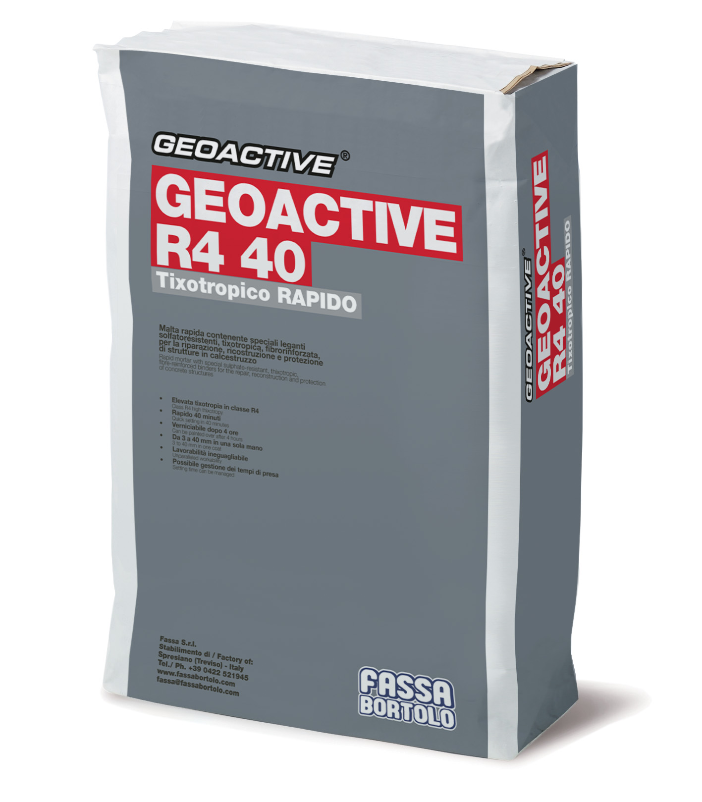 E20021339T1 GEOACTIVE R4 40 MALTA RAPIDA sacco da 25 kg Art.1339T1 Fassa