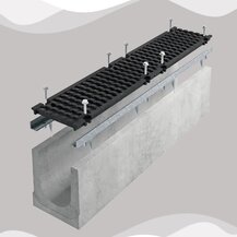 F3964EVO15GGDV2 CANALE EVOLUTION 150 STANDARD misura 215xH220x1000 mm GRIGLIA GHISA D400 canale calcestruzzo BC=20PZ Art.EVO15GGDV21 F.l...