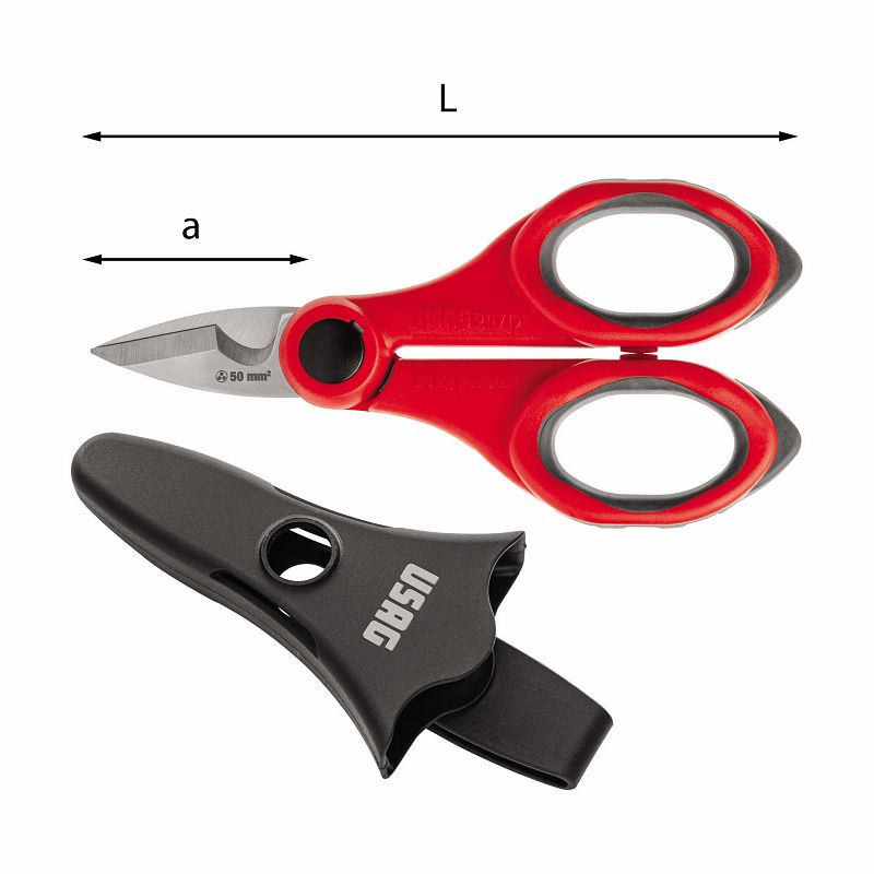 F3054100009 PVS Forbice per elettricisti - lame in acciaio inox, misura: 207 D - 150 - Art. U02070008 Usag