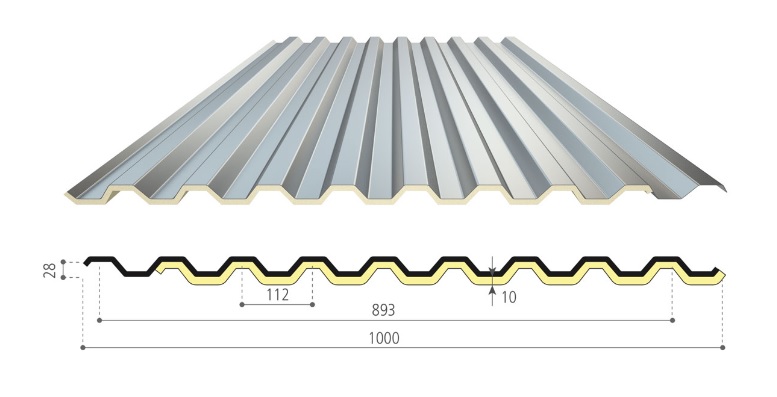 F3099TEK283280T TEK28 LAMIERA TESTA DI MORO per tetto/copertura misura 3280X1000 art.3ZT04040328 Fibrotubi