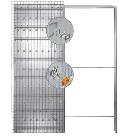 F3116EHI060SB Mod. LUCE CONTROTELAIO per porta scomparsa INTONACO 600X2100 sp.150 predisp. passaggio cavi elettrici art.EHI060SB Eclis...