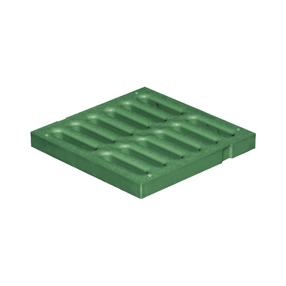 F3118153 GRIGLIA/CADITOIA leggera in PVC 200X200 verde per pozzetto per acqua art.SGNP20v First Plast