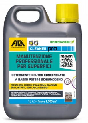 F394560500012 CLEANER PRO 1L pulitore delicato per tutti i pavimenti e rivestimenti da 1 lt art.60500012 Fila