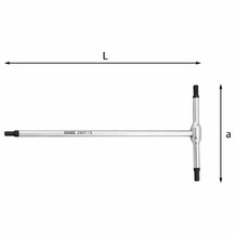 F3054100015 PVS Chiavi a T con maschio esagonale, misura: 280 T - 2,5 - Art. U02800131 Usag