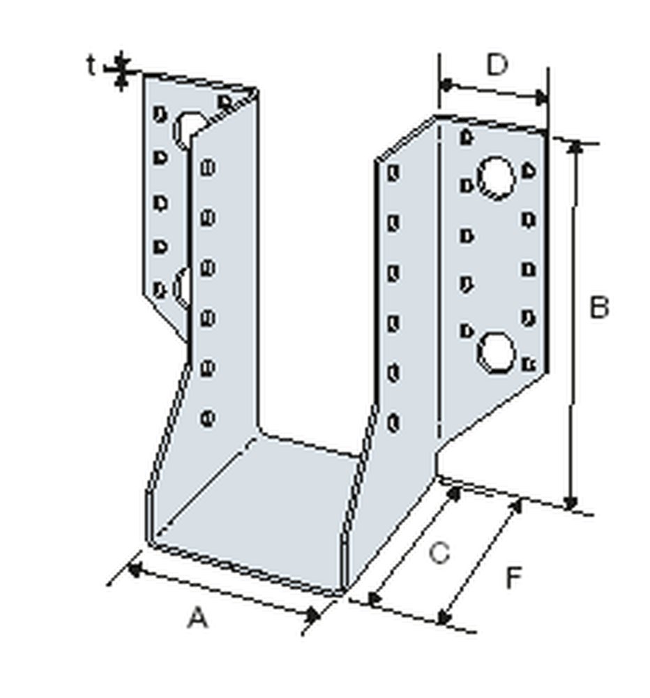 F3018100164 PVS Scarpa ancoraggio esterno, 80x120x60, cf=40pz Art. BSNN80/120 Friulsider