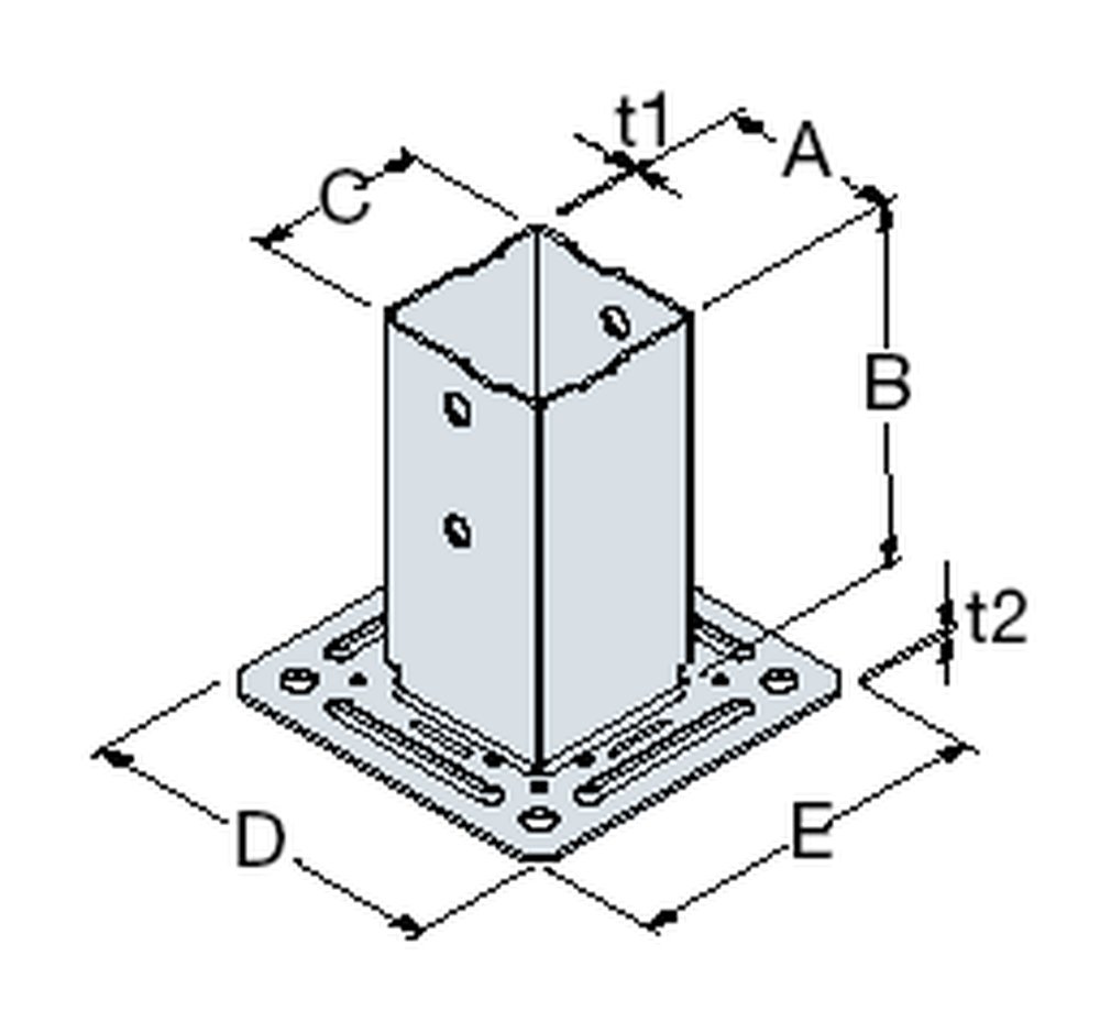 F3018100167 PVS Portapilastro per travi quadre, 91x150x91, cf=8pz Art. PPJBT90 Friulsider