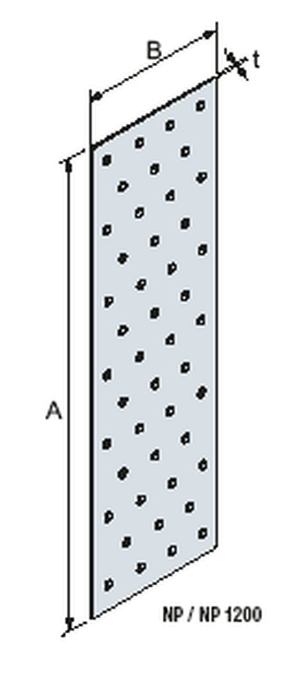 F3018100176 PVS Piastra di fissaggio perforata, 80x200, cf=50pz Art. NP20/80/200 Friulsider