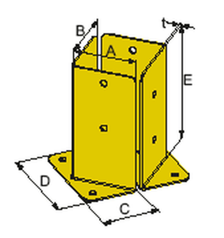 F3018100195 PVS Coppia portapilastro L (5 coppie), 80x80x150, cf=5pz Art. PPJA80 Friulsider
