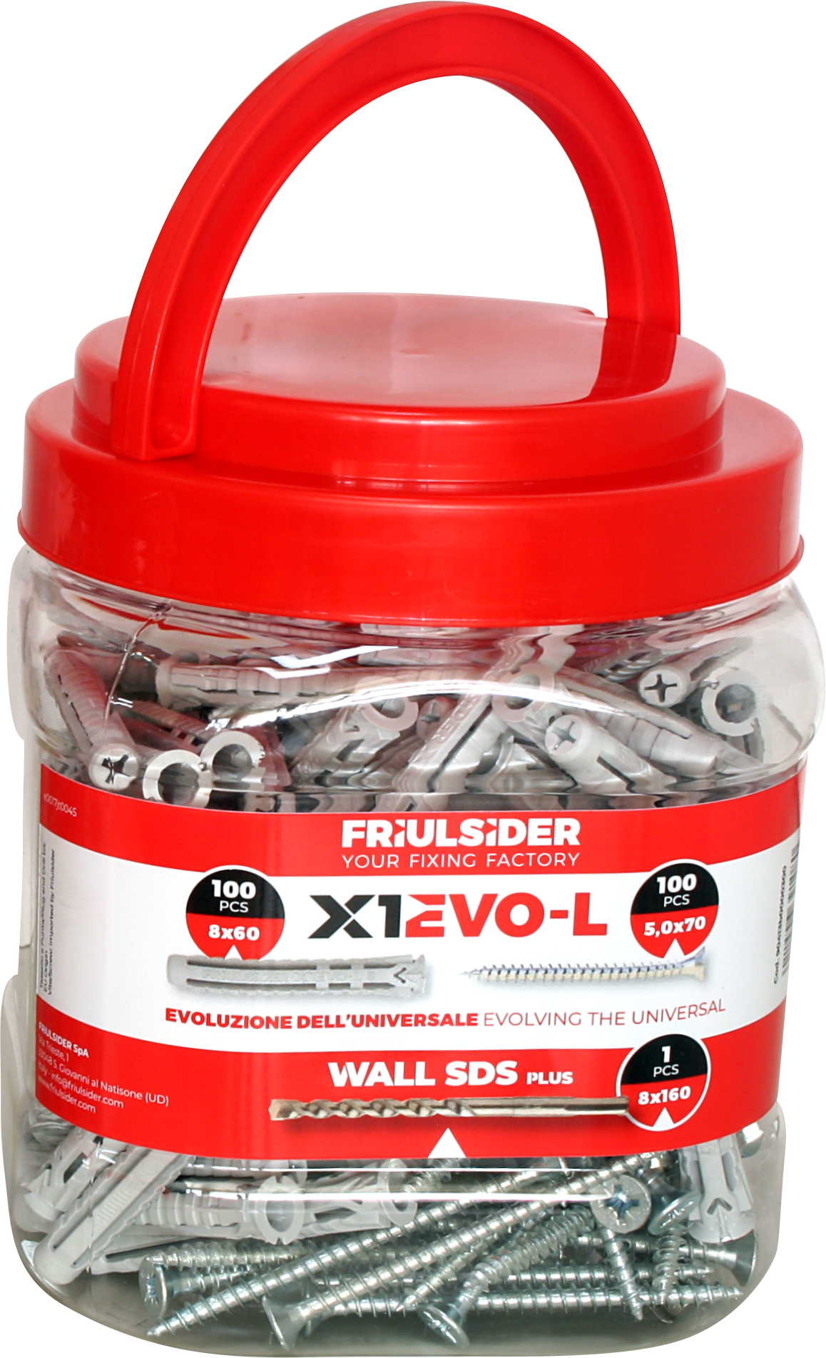 F3018100230 PVS Secch. X1 evo d.8 c/viti TPS truc. 150pz - PROMO punta SD, 8X40, cf=6pz Art. 90413B0000100 Friulsider