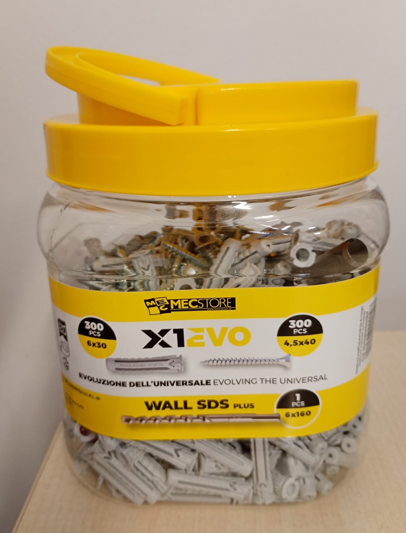 F3018SECCHX16 SECCHIELLO X1 EVO 6x30 TASSELLO in nylon e vite zincata bianca X1 cf da 300 pz personalizzata MECSTORE Friulsider