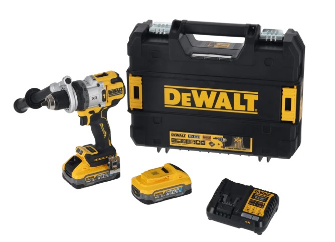 F3020DCD1007H2T TRAPANO AVVITATORE 18V brushless 3 velocità con percussione con 2 BATTERIE 5Ah PowerStack Art DCD1007h2T-QW  PROMO DEWA...