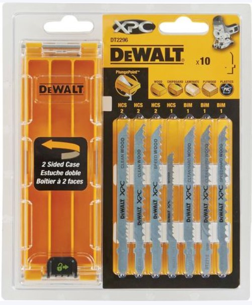 F3020DT2296QZ SET LAME 10PZ XPC per seghetto alternativo per  LEGNO taglio cod.DT2296-QZ Dewalt