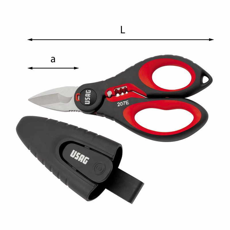 F3054100010 PVS Forbice professionale per elettricisti - struttura integrale in acciaio inox, misura: 207 E - 155 - Art. U02070006 U...