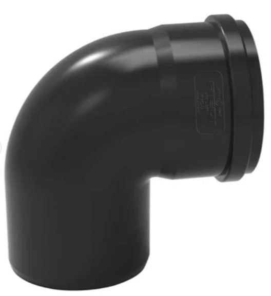 F305807407P8 PHONOBLACK art. 07407P8 CURVA 90° Ø75 - M/F FONOISOLANTE ad innesto 1cf=9pz Redi