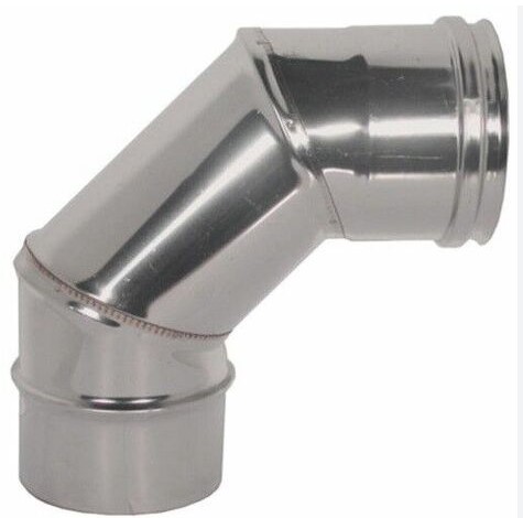 F309945050080 INOX CURVA/gomito Ø 80 a 90° per Tubo INOX camino monoparete art.4505 Fibrotubi

