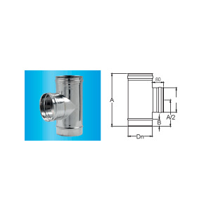 F309945060200 INOX RACCORDO RETTO Ø 200 a 90° Femmina a tenuta T.200 camino monoparete art.4506 Fibrotubi
