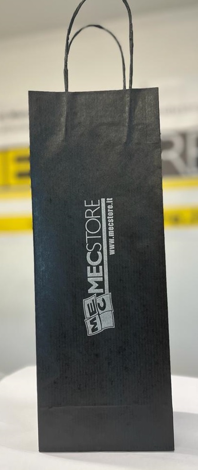 F3104BUSTVIN BUSTA/sacchetto per bottiglia/vino in carta colore NERO personalizzato MECSTORE
