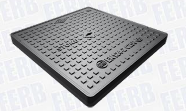 F31860022 CHIUSINO in GHISA classe C250 serie STONE mis. esterna 380x380 mm luce netta 302x302 mm h.30 mm art.SCLC3038CLSA-CUT Fer...