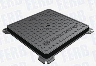 F31860025 CHIUSINO in GHISA classe B125 serie SL mis. esterna 600x600 mm luce netta 500x500 mm h.40 mm art.SCLB5060SLSA-NNN Ferb M...