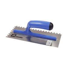 F360442035 Art.042035 FRATTONE/frattazzo DENTATO in acciaio 5X5 DX manico in pvc mis.280X120 Ausonia
