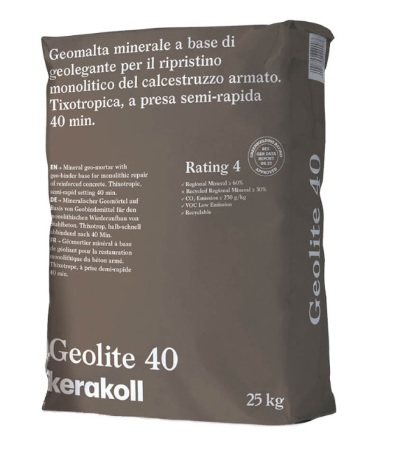 F360502900 GEOLITE 40 sacco da 25 kg per ripristino calcestruzzo armato Bc=1500kg Art. 02900 Kerakoll