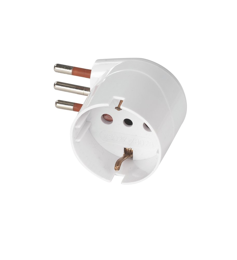 F3764100005 PVS ADATTATORE SCHUKO 90  SALVASPAZIO 10A 2P+T BIANCO Art. RS78027 Rosi