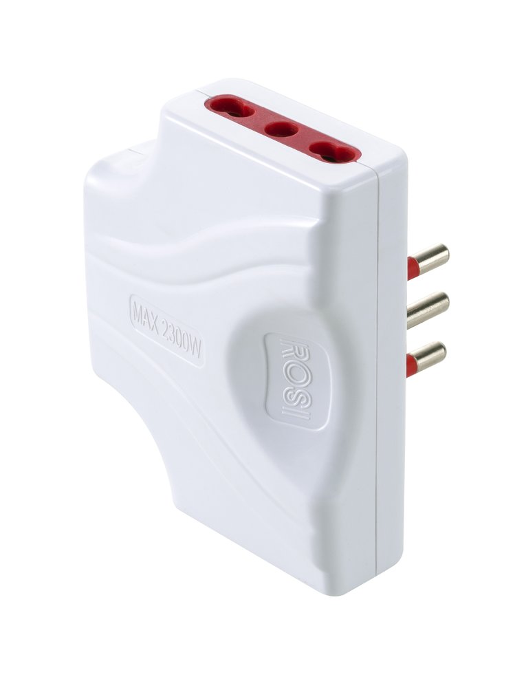 F3764100036 PVS TRIPLA EXTRAPIATTA EMILIA SPINA 10A 2P+T - 3 PRESE BIV 10/16A 2P+T - DISP PROTEZIONE- BIANCO Art. RS78132T Rosi