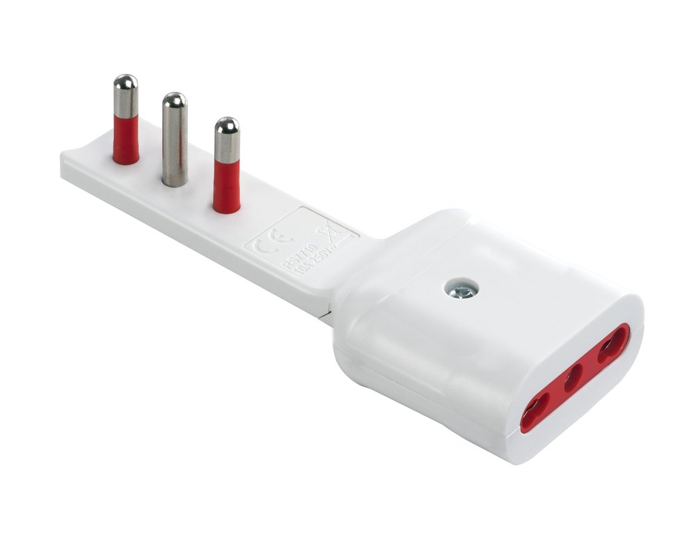 F3764100043 PVS ADATTATORE EMILIA FLAT - PRESA/SPINA 16A 2P+T 250V BIANCO Art. RS7711B Rosi