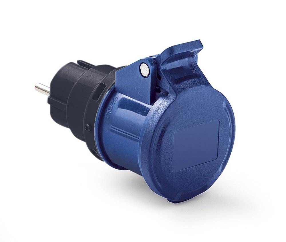 F3764100132 PVS ADATTATORE SPINA SCHUKO 16A 3P - PRESA INDUSTRIALE 16A 3P 220V - IP20 Art. 1868 Rosi