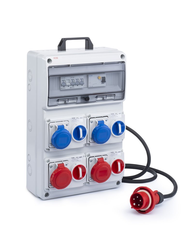 F3764100142 PVS QUADRO ACS PORTATILE: N 2 PRESE INTERB 16A 2P+T IP67, 2 PRESE INTERB 16A 3P+T IP67, INTERR MT E DIFF, 9KW Art. 2203 ...