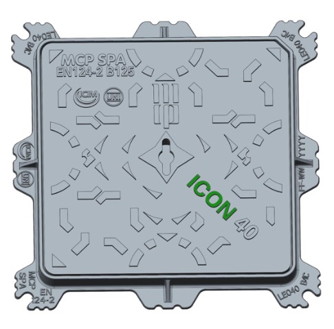 F380510004 MCP Art. LEO40B/IC B125 CHIUSINO GHISA LEONARDO ICON Dim. Est. telaio 400X400mm MCP
