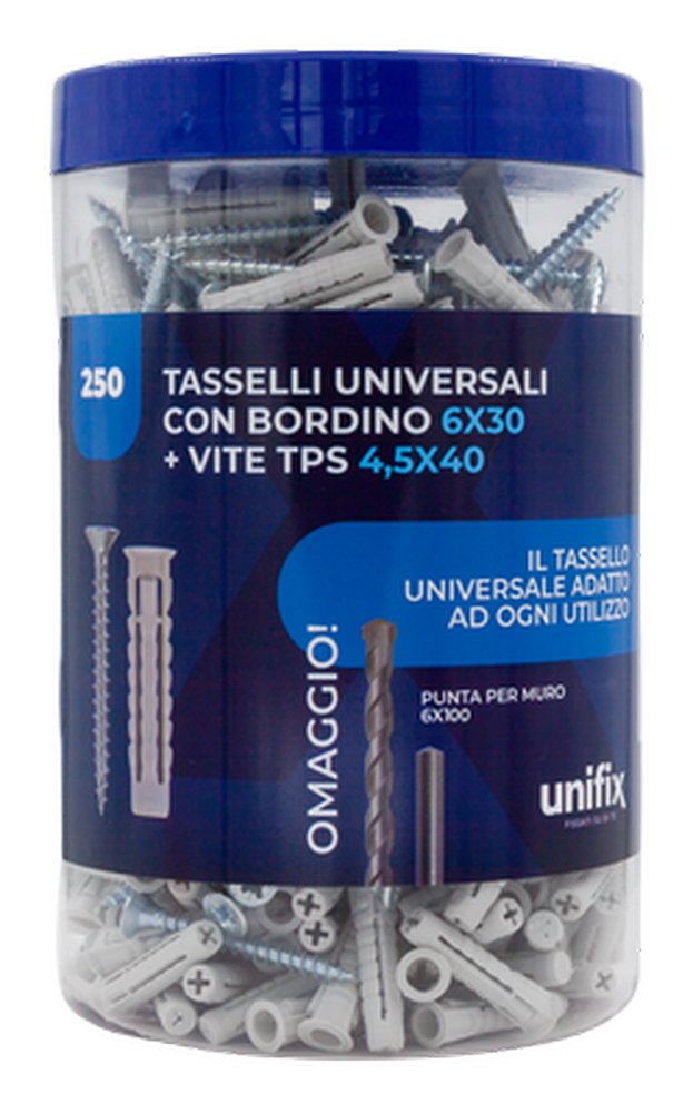 F3807010219 PVS BARATTOLO FXU6X30+V.4,5X40 250PZ+P.SUPRA Art. 0906 260 300 01 Unifix