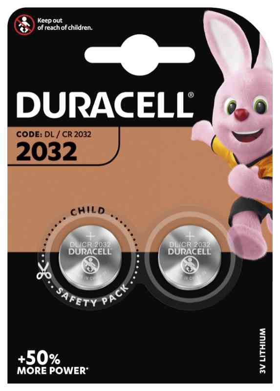 F39740017 PVS DURACELL ELECTRONICS CR2032 - BLISTER 2 PEZZI Art. DU22B2 Cfg