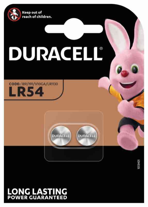 F39740021 PVS DURACELL ELECTRONICS LR54 - BLISTER 2 PEZZI Art. DU24 Cfg