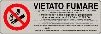 F39770101 PVS CARTELLI PL.ADES.VIETATO FUMARE CM15X5 Art. 170183 Andrighetti