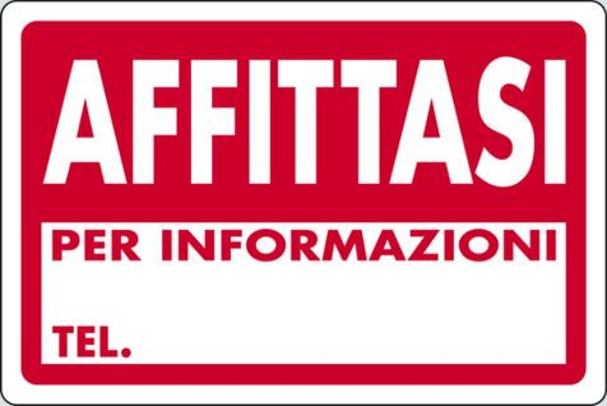 F39770103 PVS CARTELLI PLASTICA AFFITTASI CM 20X30 Art. 053310 Andrighetti