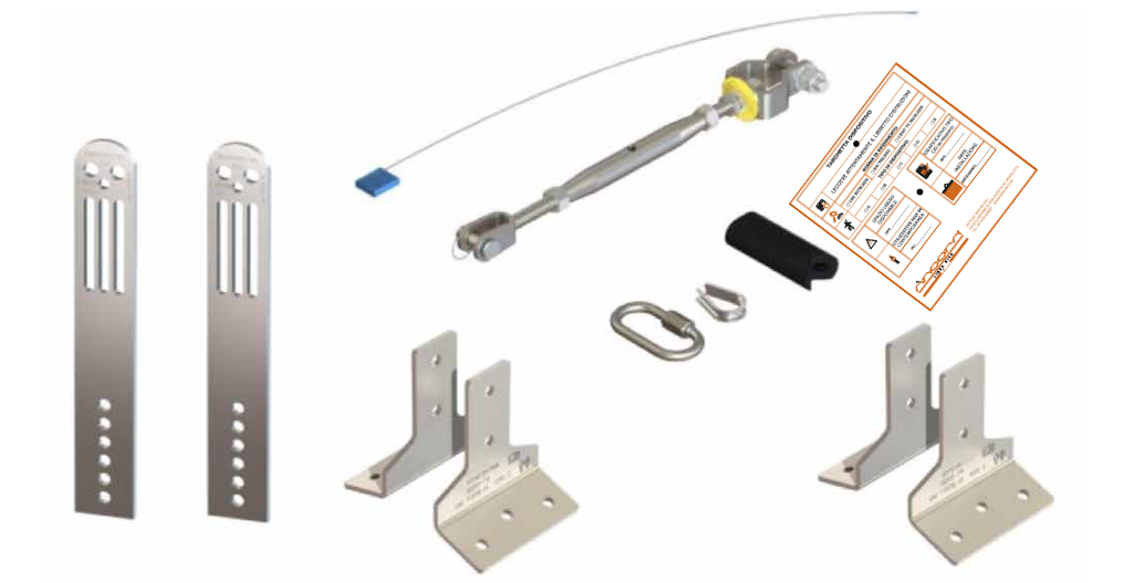 F4005ANC0201C02 RASERA KIT EASYLINE per tetto DOPPIA INCLINAZIONE (CAVO ORDINARE a PARTE) Art. ANC0201C02 Officine Rasera