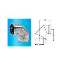 F309945050160 INOX CURVA/gomito Ø 160 a 90° per Tubo INOX camino monoparete art.4505 Fibrotubi
