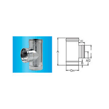 F309945060200 INOX RACCORDO RETTO Ø 200 a 90° Femmina a tenuta T.200 camino monoparete art.4506 Fibrotubi
