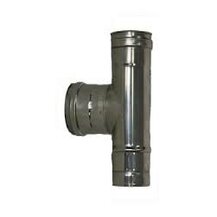 F309945550080 DOPPIAPARETE INOX RACCORDO RETTO Ø 80 a 90° INNESTO MASCHIO per Tubo INOX camino art.4555 Fibrotubi
