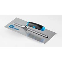 F360442110 Art.042110 FRATTAZZO INOX mis.28x12 per stucco, spigolo arrotondato, manico bimateriale Ausonia