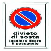 F39770097 PVS CARTELLI DIV.SOSTA LIB.PASSAG.PL.20X30 Art. 053305 Andrighetti