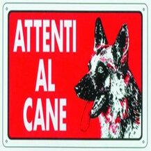 F39770102 PVS CARTELLI ATTENTI AL CANE PL.20X30 Art. 050460 Andrighetti