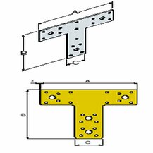F3018100159 PVS Piastra per travi a T, 152x127x38, cf=10pz Art. 66T Friulsider