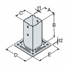 F3018100166 PVS Portapilastro per travi quadre, 71x150x71, cf=8pz Art. PPJBT70 Friulsider